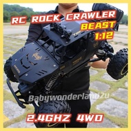 1:12 RC Rock Crawler Beast 4WD 2.4GHz Remote Control Car Kereta Kontrol Mainan Budak Off-Road Climbi