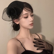 GOOTRADES Sweet Feathers Fascinator Hat Flower Hairpin Veil Hat Headwear All-match Elegant Funeral H