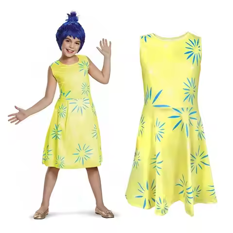 Anime Movie Inside Out Joy Cospaly Costume Joy Anger Fear Cos Outfits for Kids Halloween Stage Perfo
