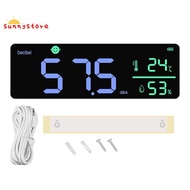 DM1306D Digital Decibel Sound Meter Smart Wall Mounted Noise Detector 30-130DB Temperature and Humid