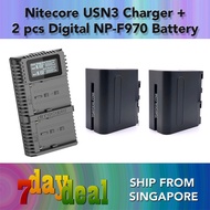 Nitecore USN3 PRO Dual Slot USB Charger + 2 Pcs Digital NP-F970 Battery