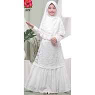 hk3 525 gamis syari anak 6 7 8 tahun resleting seleting depan crepe