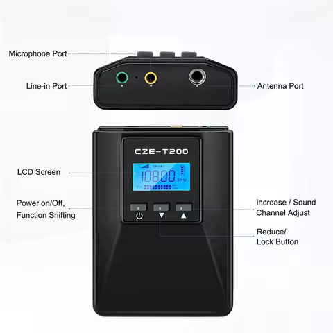 -A99Z 0.2W 200Mw Professional FM Radio Portable Transmitter 76-108Mhz Adjustable Transmissor