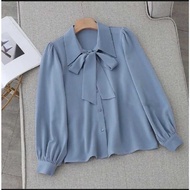 KEMEJA GANGNAM WOMEN'S PLAIN SHIRT/ KOREAN STYLE SHIRT WOMEN'S WORK SHIRT LATEST// Latest/