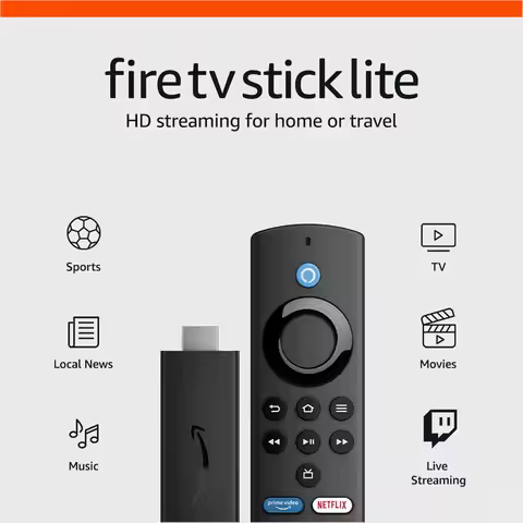 Original Amazon Fire TV Stick Lite, Alexa Voice Remote Control, Full HD Streaming Media Player