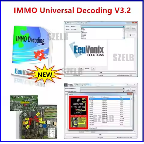 2025 Newest EcuVonix 3.2 with Keygen IMMO Universal Decoding V3.2 Remove IMMO Off + Keygen Unlimited