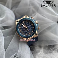 BALMER | 7947G BRG-5 Chronograph Sapphire Men Watch with Blue Dial Blue Strap Genuine Leather Strap | Official Warranty