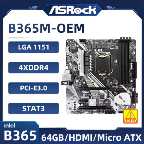 ASRock B365M-OEM Motherboard Intel B365 LGA 1151 DDR4 support Core i5-8600 Core i7-9700F i5-9400F i3