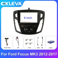 EKLEVA 9 "2 Din วิทยุติดรถยนต์ Fascia กรอบการติดตั้งสำหรับแผงหน้าปัด Ford Focus 3 Mk 3 2011-2019ติดตั้งกรอบชุดตัดแต่ง