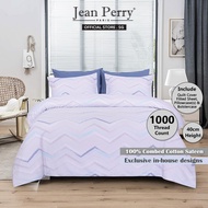 Jean Perry Luxury Hotel 1000TC Cotton Quilt Cover Set I Fitted Sheet I Bedsheet Cover I Cotton Bedsheet