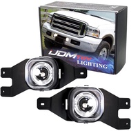 iJDMTOY Projector Fog Lights w/LED Halo Rings Compatible With 1999-2004 Ford F-250, 2001-2004 Ford F