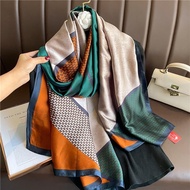 80 * 180cm Fashion Silk Scarf Fashion Print Scarf Print Sunscreen Shawl Breathable Cloak Hijab Turba