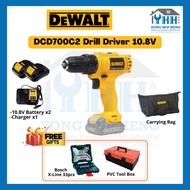 DEWALT DCD700C2-XD 10.8V Cordless Compact Drill Driver 10mm DCD700C2 / DCD700 FOC Bosch X-Line 33pcs