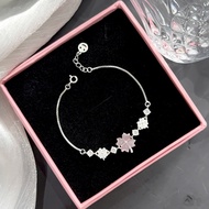 Lovely and gentle 4-leaf clover stone bracelet _Yurisliver