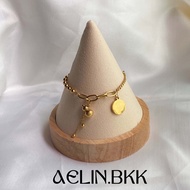 Aelin.bkk Bracelet Gourd Pendant Chain Beaded Sign Genuine Stainless Steel Work