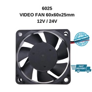 2.5" Video Fan 12VDC/24VDC Blower Fan EABFUT-6025