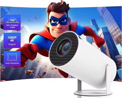 Dazzler HY300 Smart Projector With WiFi And Bluetooth 720p HD Video Android 11 TV Portable Home Movi