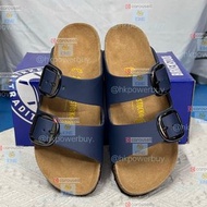 BIRKENSTOCK 勃肯涼拖 藍皮槍色大扣子97 包頭 35-46碼