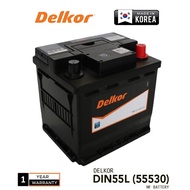 Delkor/Delkor DIN55L 55530/55457 Car Battery>Peugeot 206, 305, 308, 405, 407, 505, 508,Polo, Golf, H