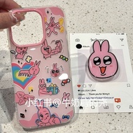 Phone Phone Case Suitable for iPhone 7 8 X XS XR XSMAX 11 12 13 14 15 16 Pro max Plus Cute Pink Rabb