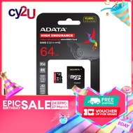 ADATA Micro SD Premier Pro V30S CL10 64GB High Endurance Memory Card with Adapter