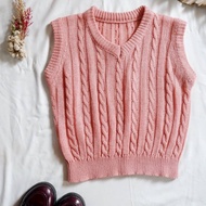 LUTSA STORE77 - Knitted Cable Vest for Girls Ages 4-12 Years