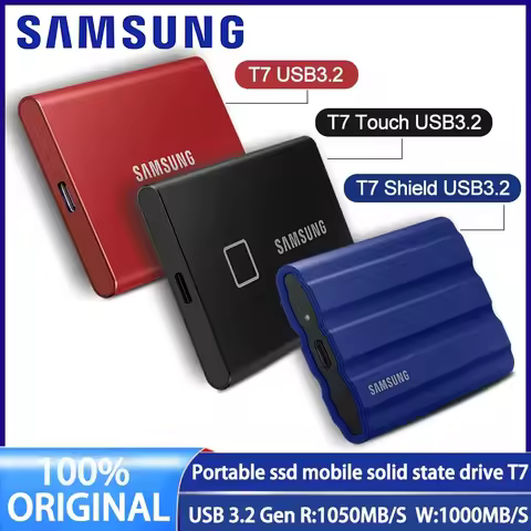 SAMSUNG T7 Portable SSD T7 Touch / T7 Shield 500GB 1TB 2TB USB 3.2 Gen 2 Type-C External Solid State