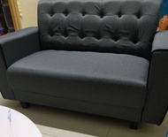 High Quality Fabric Grey Sofa 2 Seater Free 1 Stool Sofa Kain