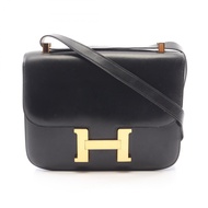 【二手】愛馬仕 HERMES Constance 23 黑色小牛皮肩背包 Constance 23 黑色女款二手 B