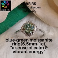 O&R RS blue-green moissanite ring(6.5mm-1ct)