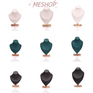 MESHOPMY Jewelry Storage Rack,  Show Necklace Display Rack,  Wooden Suede Display Model Necklace