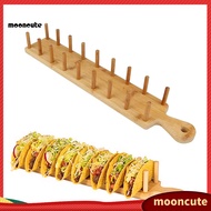 mooncute|  1 or 2 Pcs Wooden Taco Holder Stand for 8 Tacos Burritos Shells Mexican Food Rack Kitchen