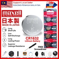 JAPAN MAXELL CR1632 Lithium 3V Coin Batteries, Long Lasting Power for Watches & Car Remotes, Availab