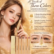 🚚24-hour Delivery🚚【3-Second Blend】Triple Shade Golden Glitter Eyeshadow Stick Long-lasting Creamy Wa