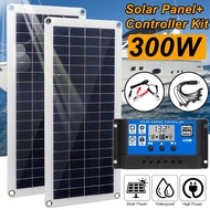 100W 60A/100A Solar Panel Kit Solar Panel Battery Charger Controller Dual USB Solar Plate Solar Cell Controller for Caravan Boat