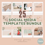 Canva Template for Instagram Peach Green Facebook Template Instagram Post Design Followers Like IG 排
