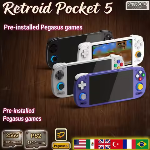 Retroid Pocket 5 Retro Handheld Gaming Console: 5.5"1080P OLED Touch Screen Snapdragon 865 Chipset A