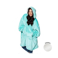 Thickened Lazy Composite Batwing Sleeve Loose Pullover Pocket TV Blanket Homewear Fleece Sweatshirt 