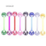 ruieraaaPET 8PCS/Set Colorful Glitters Acrylic Barbell Ball Tongue Rings Piercing Jewelry .