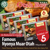 [Otah Boy][Bundle of 5] No.1 Best Seller Halal Premium Chunky Nyonya Muar Otah/5 Flavours/ Frozen Fr
