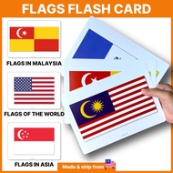 Flag Flash Card for Kids, States of World Flags, Asia Flags, Bendera Flags, Negeri Flags, Big Flash 