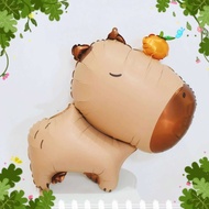 31 inches Cute sideway Orange Docile Capybara Happy birthday party decorations aluminum foil balloon