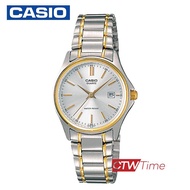Casio Standard นาฬิกาข้อมือสุภาพสตรี สายสแตนเลสสองกษัตริย์ รุ่น LTP-1183G-7ADF - Silver/Gold