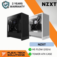 Flexi Tech NZXT H5 Flow (2024) Compact Mid-Tower ATX Case - All White & All Black