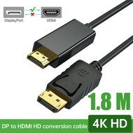 【Ready Stock】DP To HDMI Cable 1080P HDMI DP Cable DisplayPort to HDMI Cable 4K Display Port for PC Laptop HDTV Projector