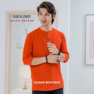 [BRICK Orange] Sleeve Kurta 3 Tribes Teluk Belanga Premium Material Como Crepe