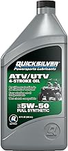 Quicksilver 8M0149407 5W-50 Full Synthetic 4-Stroke ATV/UTV Engine Oil – 1 Quart