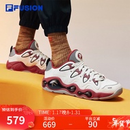 FILA FUSION斐乐潮牌男鞋VERTICAL复古篮球鞋新款融裂鞋 雪白/黑-SW 41