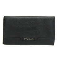 Bvlgari URBAN 33402 男士皮革長皮夾（雙折）黑色