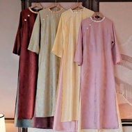 Renovated Ao Dai Elegant Shiny SilkCNY to Welcome Spring Ao Dai Vietnam Ao Dai Modern